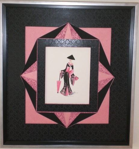 Cadre n°135 Geisha rose et noire 001.jpgR
