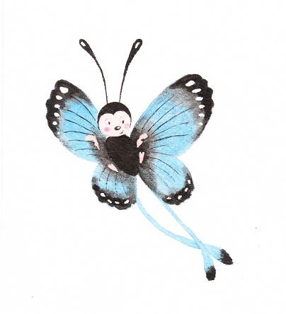 Petit papillon bleu R